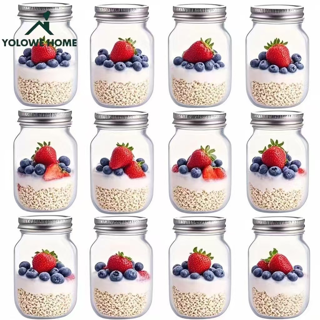 Mason Jar 8Oz - 6Pcs, 12Pcs, 500Ml/16Oz, Glass Mason Jars,